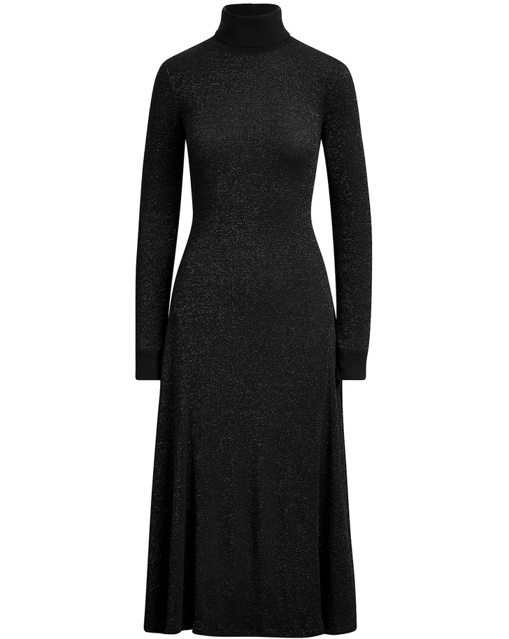LAUREN RALPH LAUREN Shimmer Turtleneck Waffle Dress