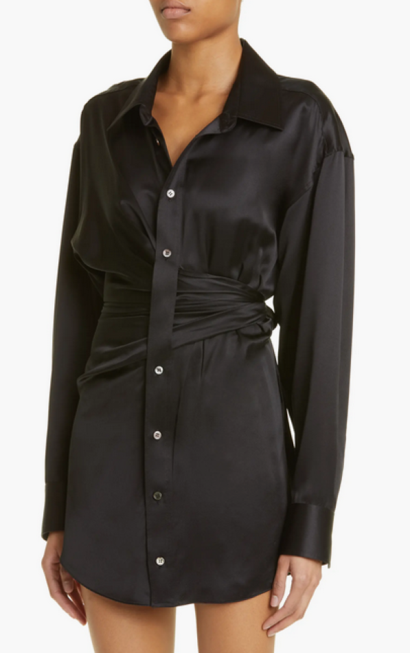 alexanderwang.t Silk Long Sleeve Shirtdress