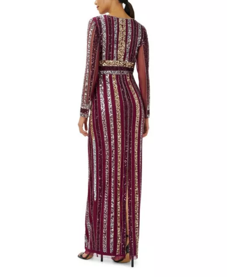 Adrianna Papell Beaded Column Gown