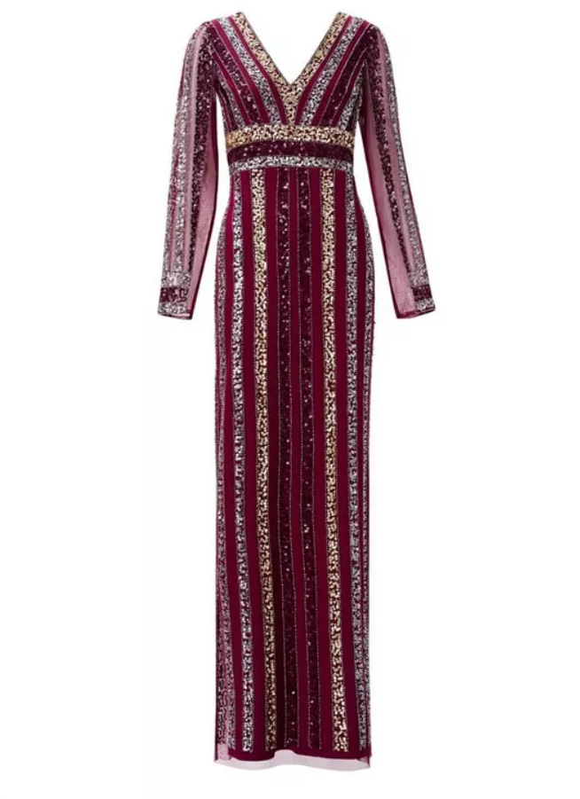 Adrianna Papell Beaded Column Gown
