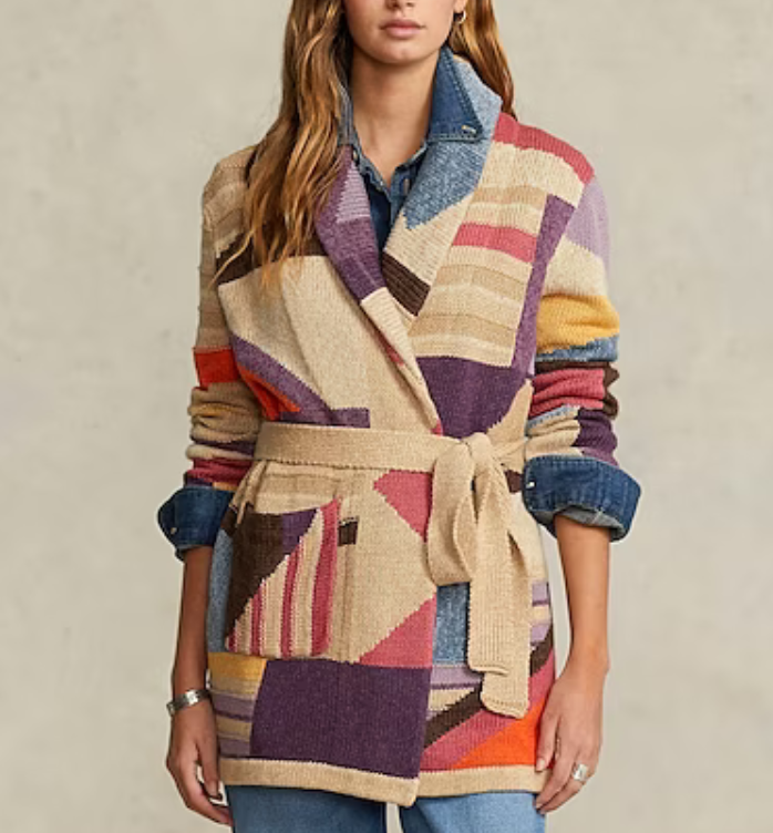 Ralph Lauren Linen Blend Open Front Cardigan