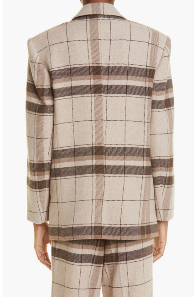 Anine Bing Quinn Plaid Blazer