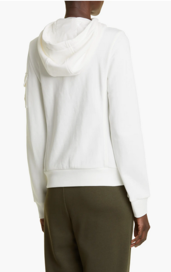 Moncler Maglia Quilted Mixed Media Zip Cardigan