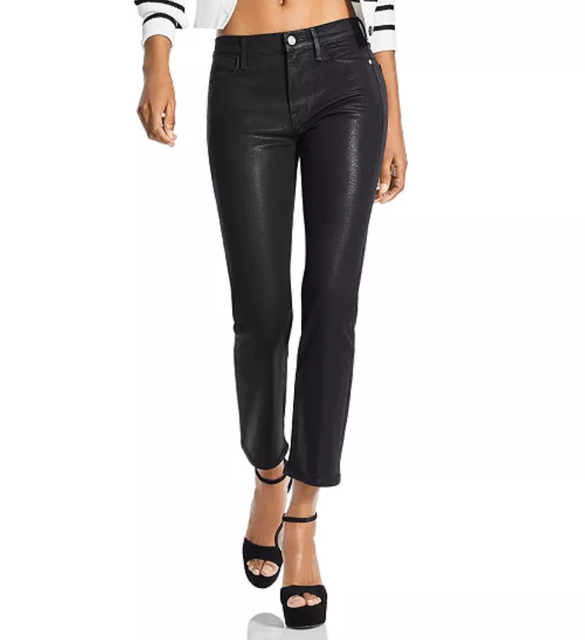 FRAME Le High Rise Straight Coated Jeans