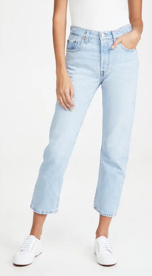 Levi's 501 Original High Rise Cropped Straight Leg Jeans