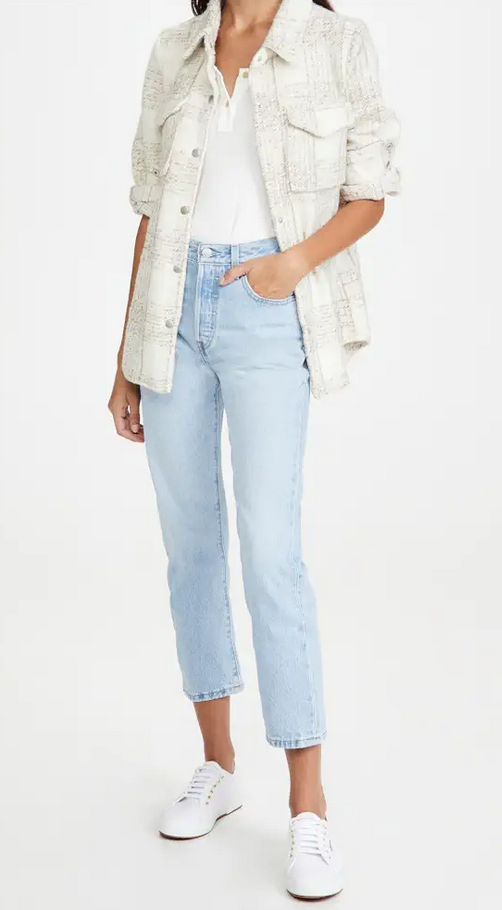 Levi's 501 Original High Rise Cropped Straight Leg Jeans