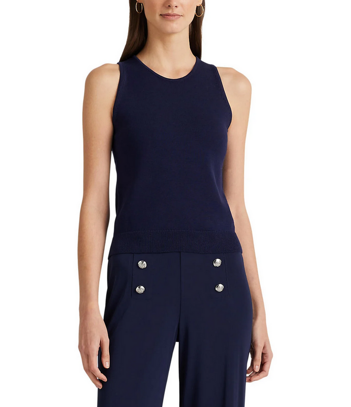 LAUREN RALPH LAUREN Cotton-Blend Sleeveless Sweater