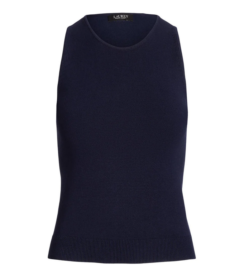 LAUREN RALPH LAUREN Cotton-Blend Sleeveless Sweater