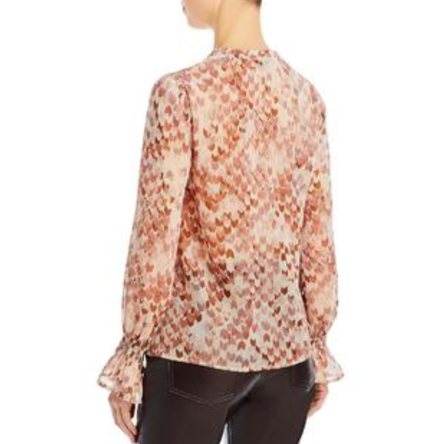 AQUA Printed Blouson Sleeve Top