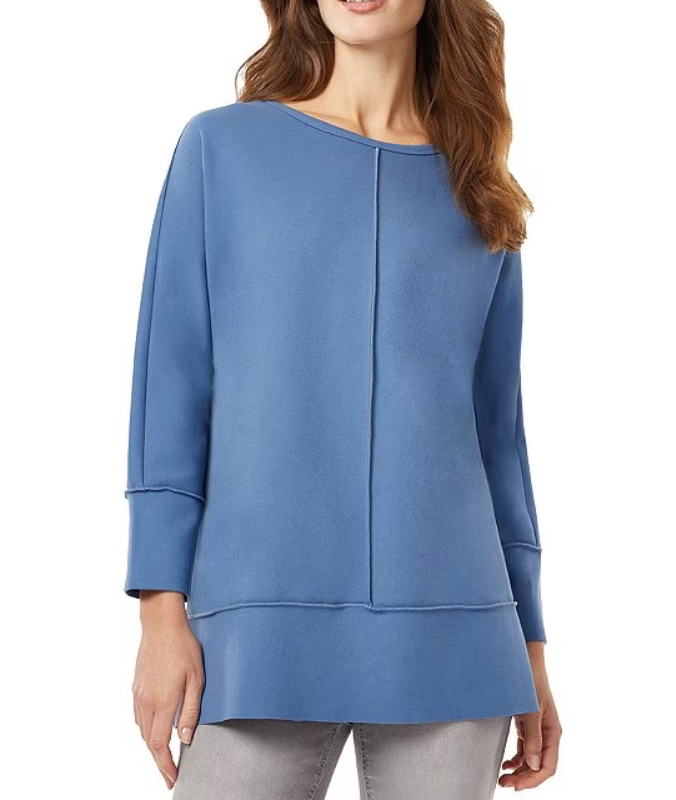 Jones New York Serenity 3/4 Dolman Sleeve Seam Detail Tunic