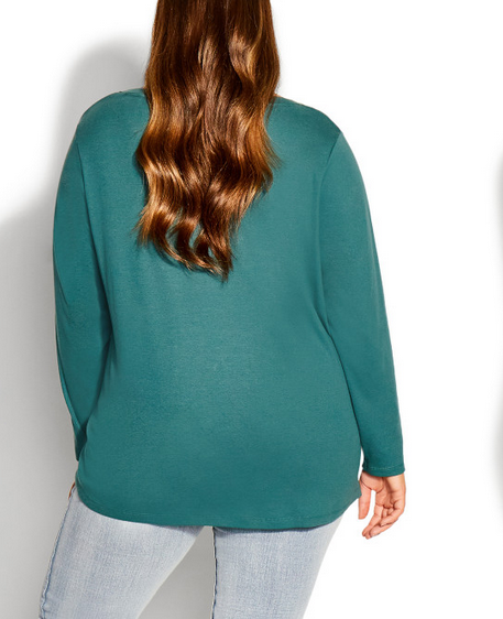 AVENUE V Neck Essential Long Sleeve Tee