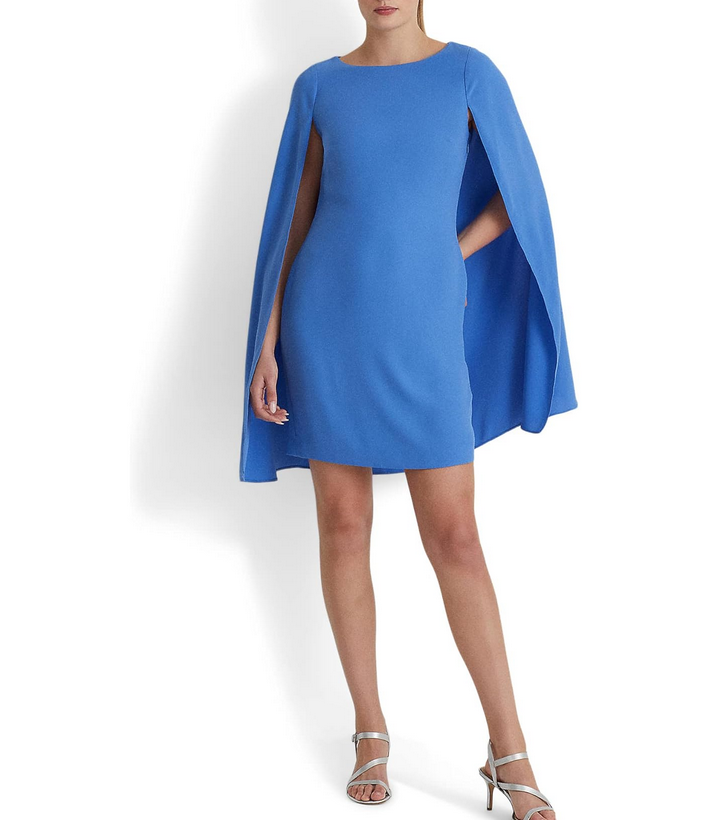 LAUREN Ralph Lauren Cape Georgette Cocktail Dress
