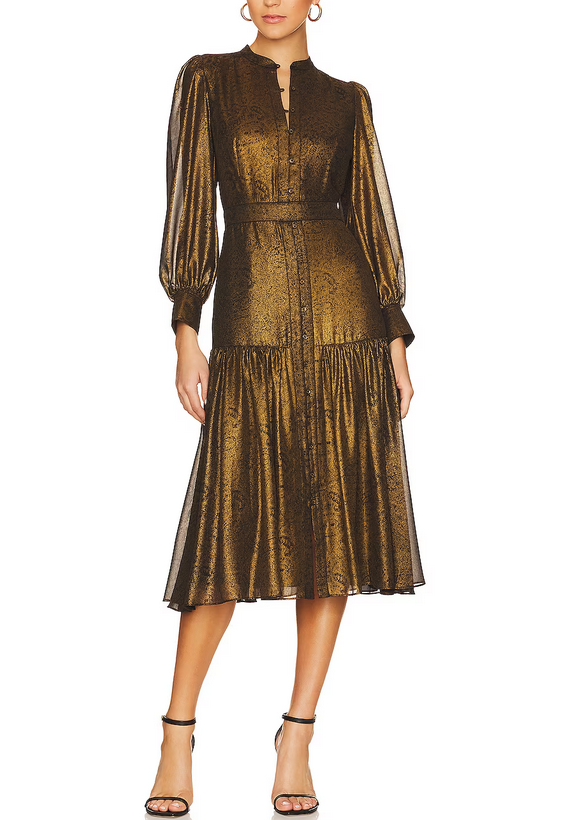 Joie Seesila Metallic Midi Dress