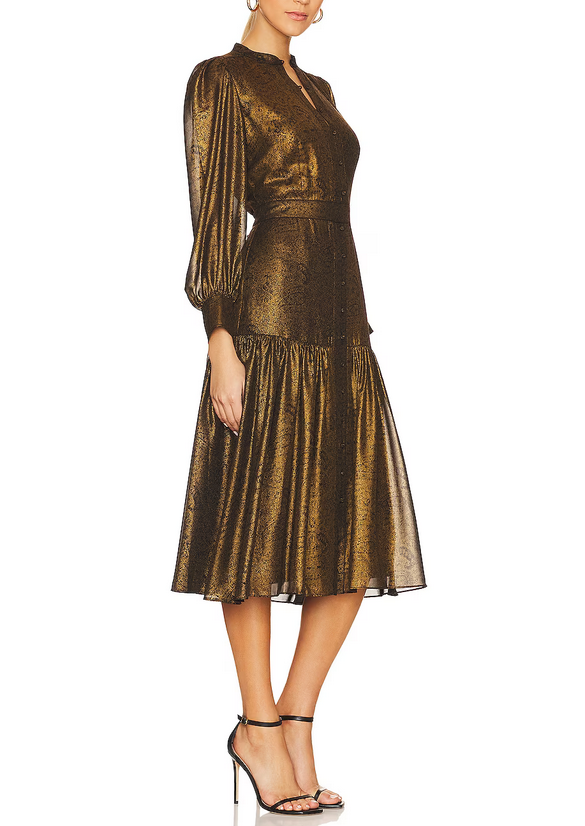 Joie Seesila Metallic Midi Dress