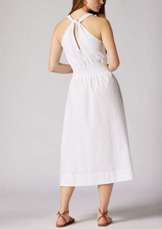 Joie Kenzie Linen Cotton Twist Strap Midi Dress