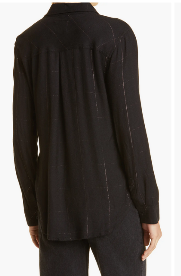 Rails Hunter Metallic Windowpane Plaid Button-Up Shirt