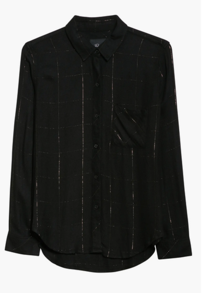 Rails Hunter Metallic Windowpane Plaid Button-Up Shirt