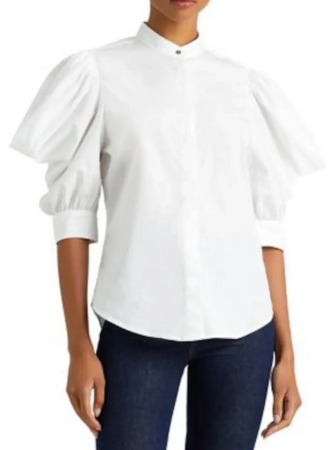 LAUREN RALPH LAUREN Plus-Size Puff-Sleeve Cotton Broadcloth Shirt