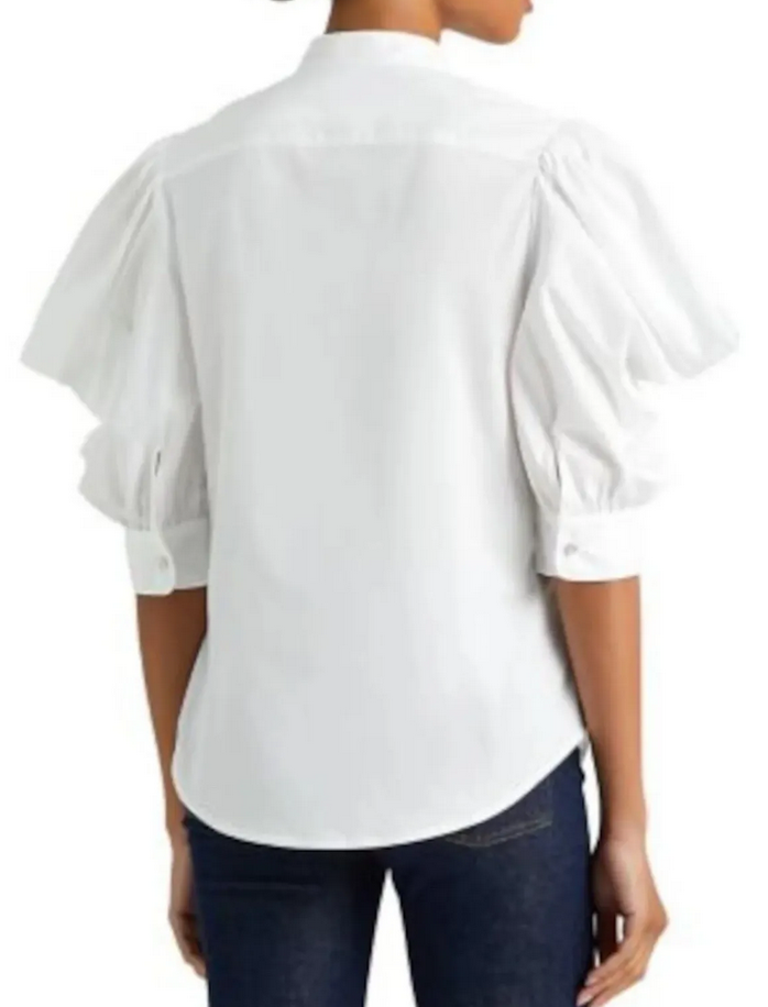LAUREN RALPH LAUREN Plus-Size Puff-Sleeve Cotton Broadcloth Shirt