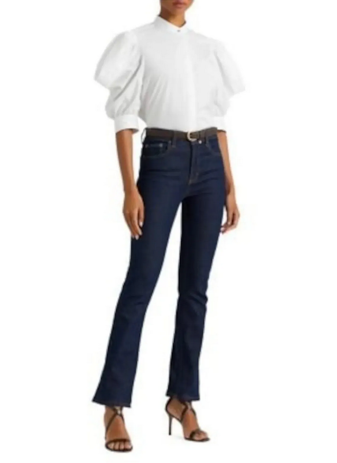 LAUREN RALPH LAUREN Plus-Size Puff-Sleeve Cotton Broadcloth Shirt