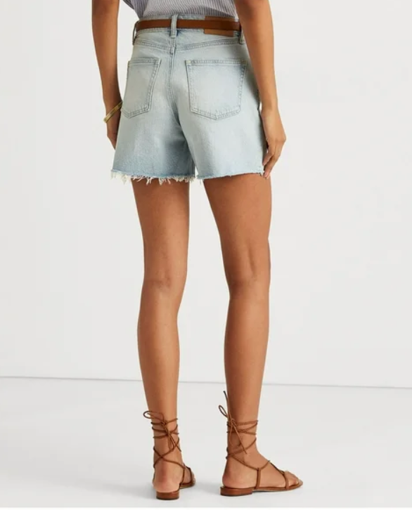 LAUREN RALPH LAUREN Frayed Hem High Waist Shorts