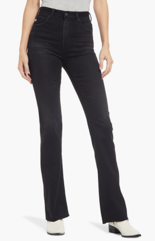 AG Adriano Goldschmied Alexxis High Waist Raw Hem Bootcut Jeans