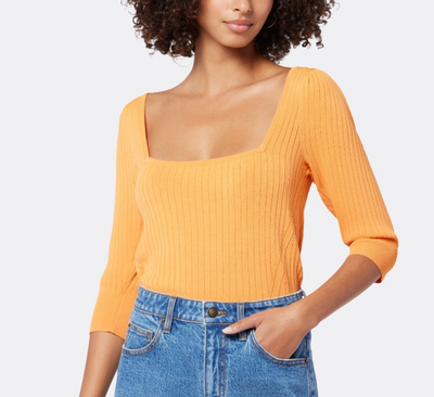 Joie Isa Square Neck Ribbed Sweater