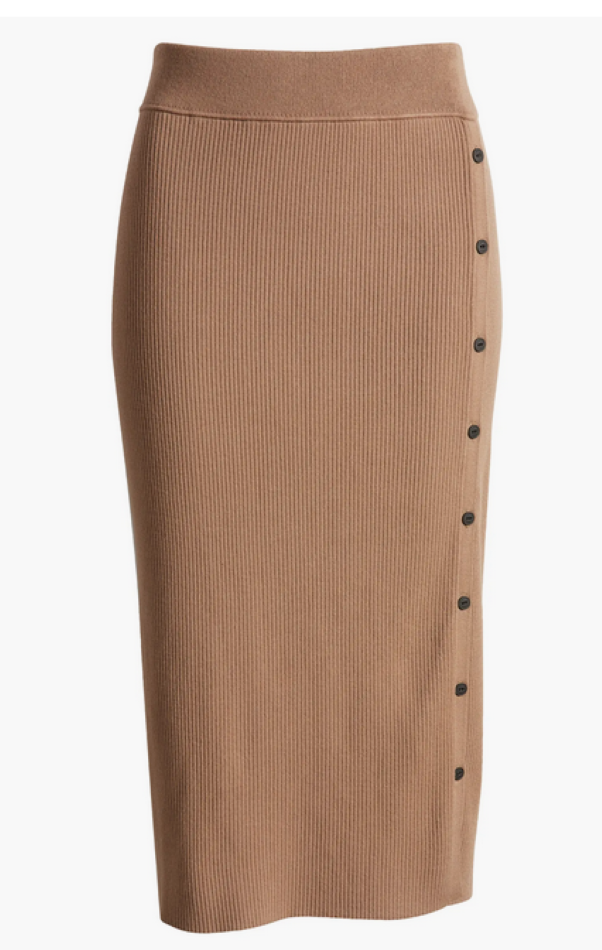 rag & bone Asher Button Ribbed Knit Pencil Skirt