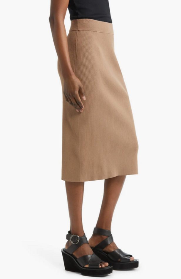 rag & bone Asher Button Ribbed Knit Pencil Skirt