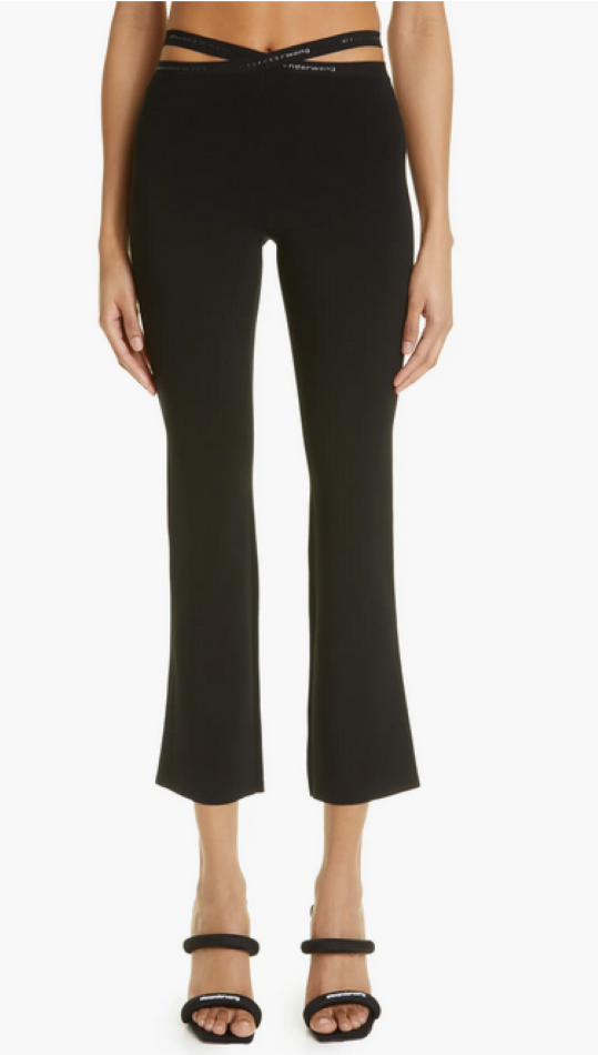 alexanderwang.t Crisscross  Logo Tape Cutout Flare Leggings