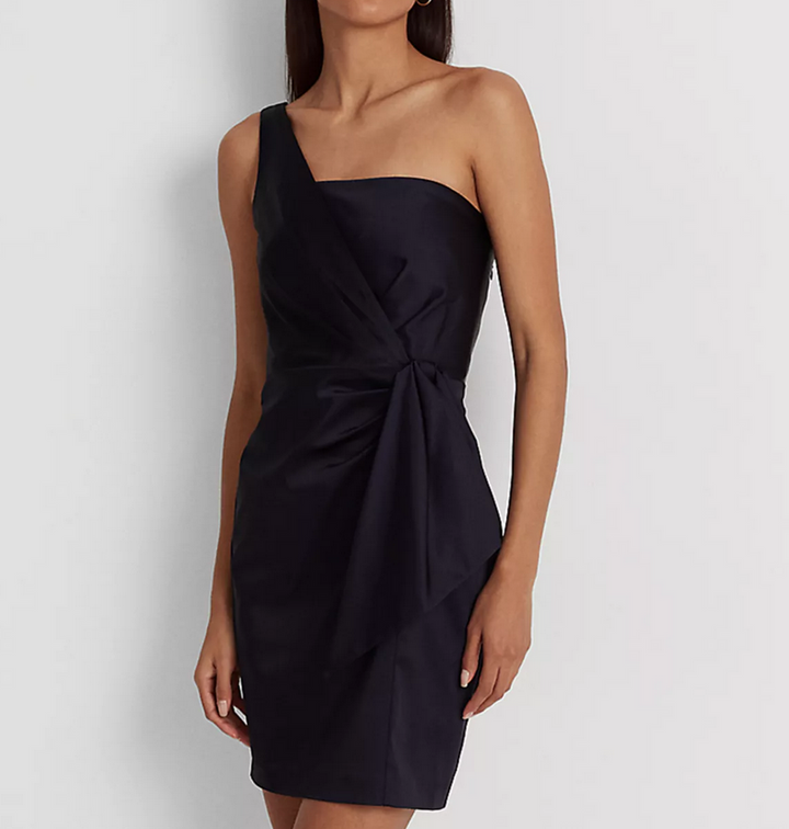 LAUREN RALPH LAUREN Satin One-Shoulder Cocktail Dress