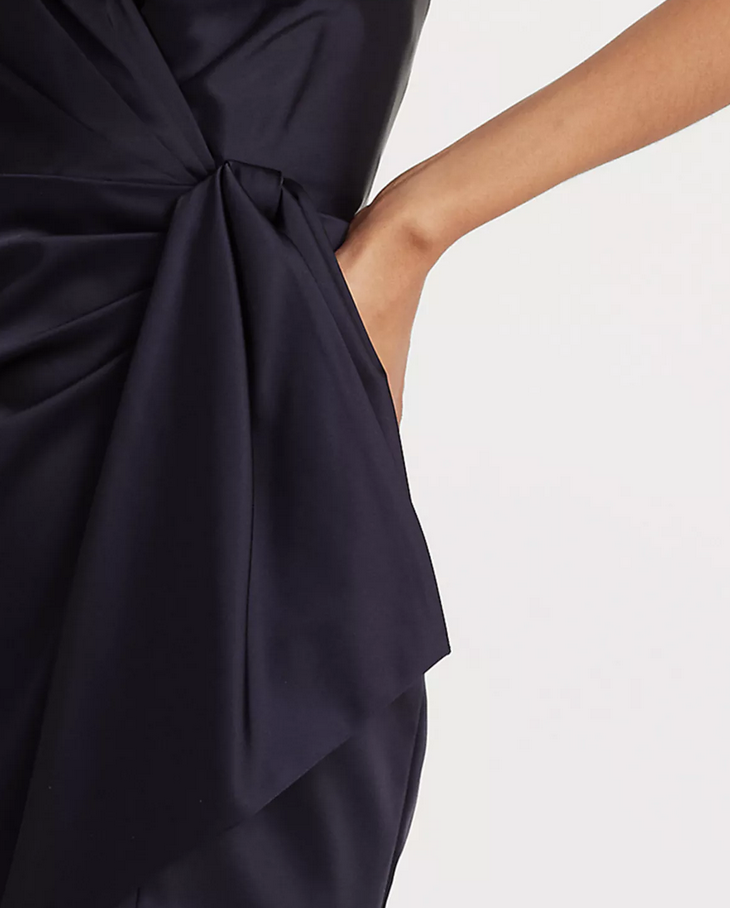 LAUREN RALPH LAUREN Satin One-Shoulder Cocktail Dress