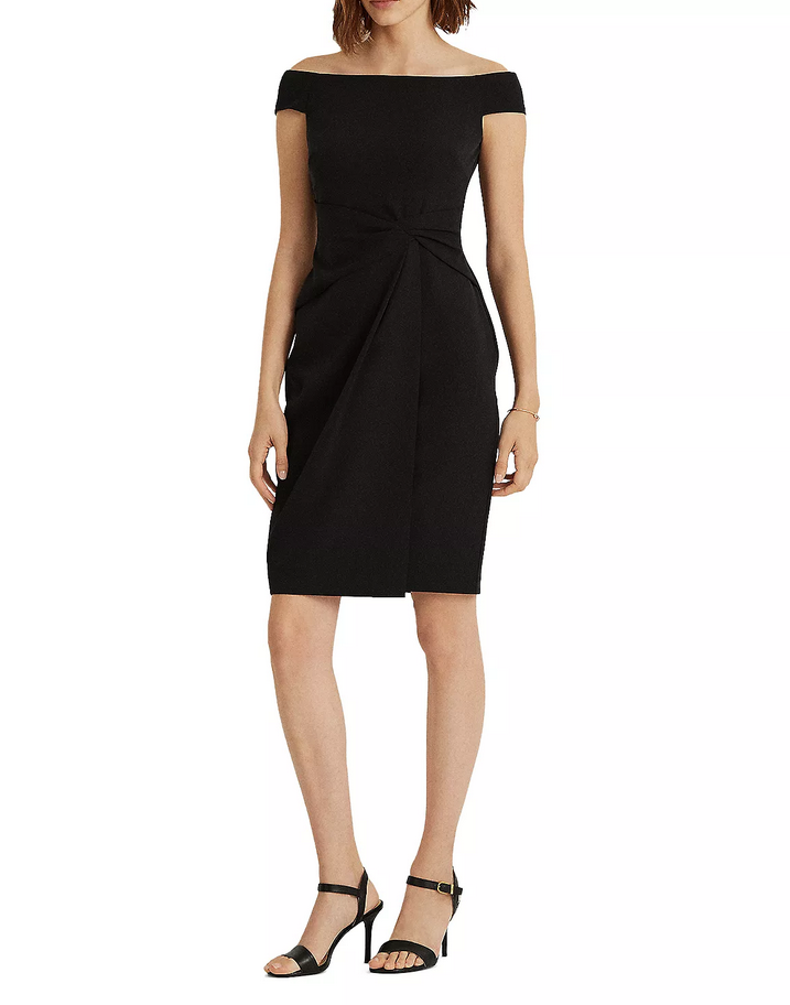LAUREN RALPH LAUREN Crepe Off the Shoulder Cocktail Dress