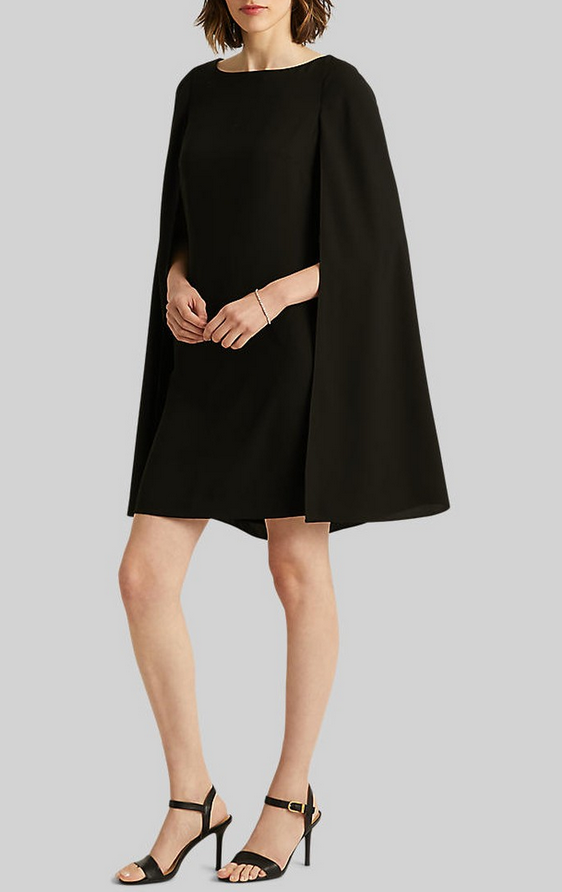 LAUREN Ralph Lauren Cape Georgette Cocktail Dress