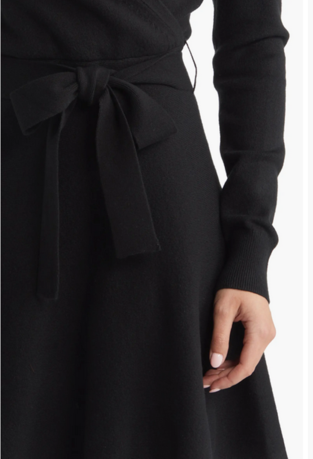 french connection long sleeve faux wrap sweater dress French Connection Long Sleeve Faux Wrap Sweater Dress In Olive Night - 36% Off