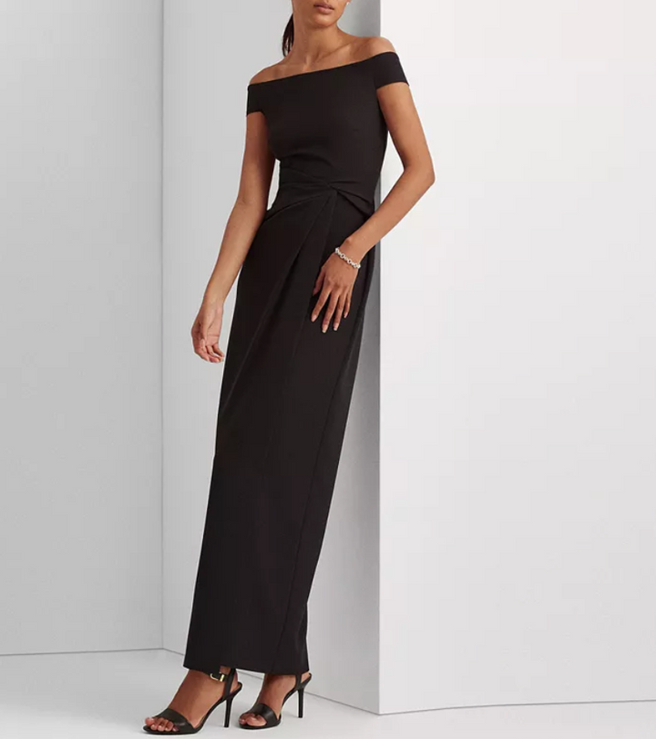 LAUREN RALPH LAUREN Off-The-Shoulder Column Gown