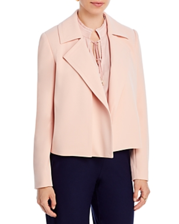 T Tahari Wide Lapel Open Front Jacket