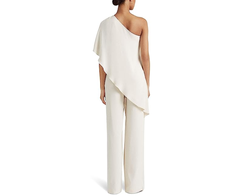 LAUREN Ralph Lauren Cape Georgette One-Shoulder Jumpsuit