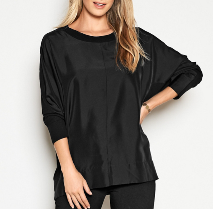 Eileen Fisher Petites Long-Sleeve Crewneck Top