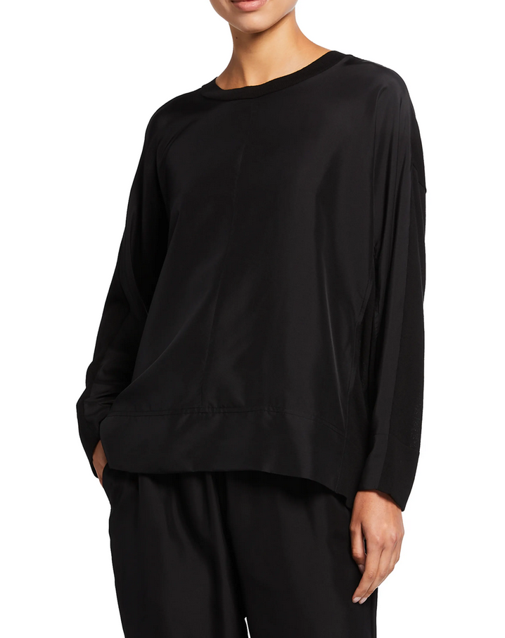 Eileen Fisher Petites Long-Sleeve Crewneck Top