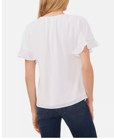 CeCe Drop-Shoulder Wide Scoop-Neck Blouse