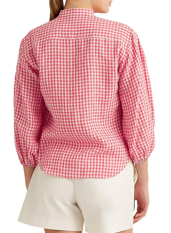 LAUREN RALPH LAUREN Puff-Sleeve Gingham Top