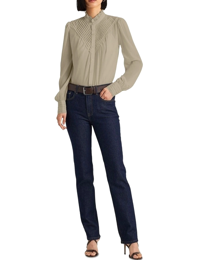 LAUREN RALPH LAUREN Crinkle Georgette Blouse