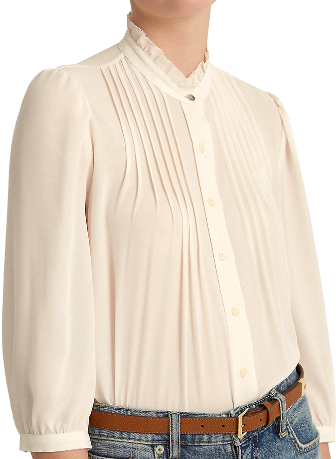 LAUREN RALPH LAUREN Button-Down Georgette Blouse