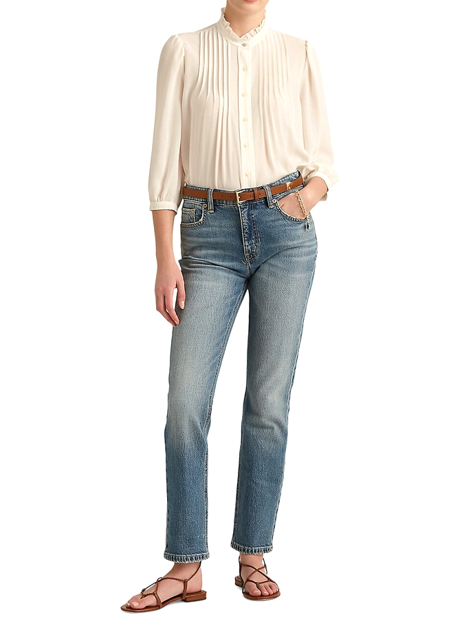 LAUREN RALPH LAUREN Button-Down Georgette Blouse