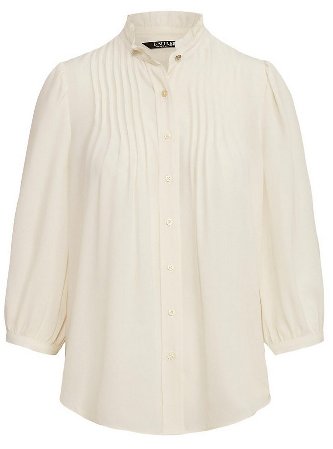 LAUREN RALPH LAUREN Button-Down Georgette Blouse