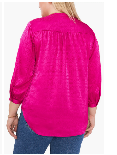 Vince Camuto V-Neck Jacquard Blouse