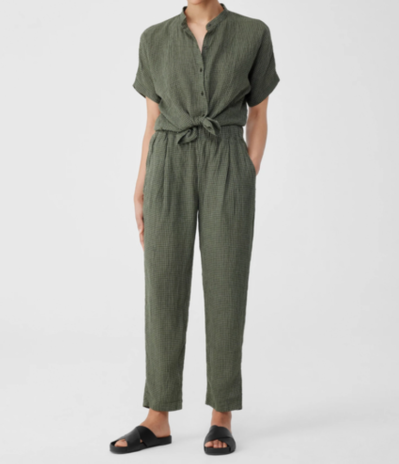 Eileen Fisher Organic Linen Tapered Ankle Pants