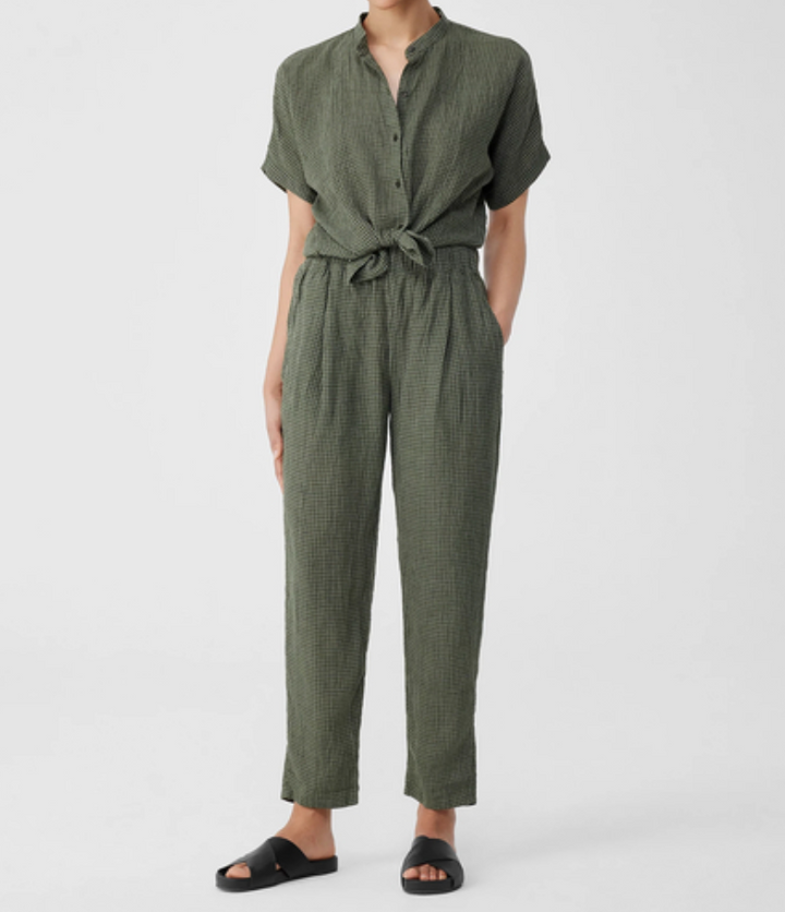 Eileen Fisher Organic Linen Tapered Ankle Pants