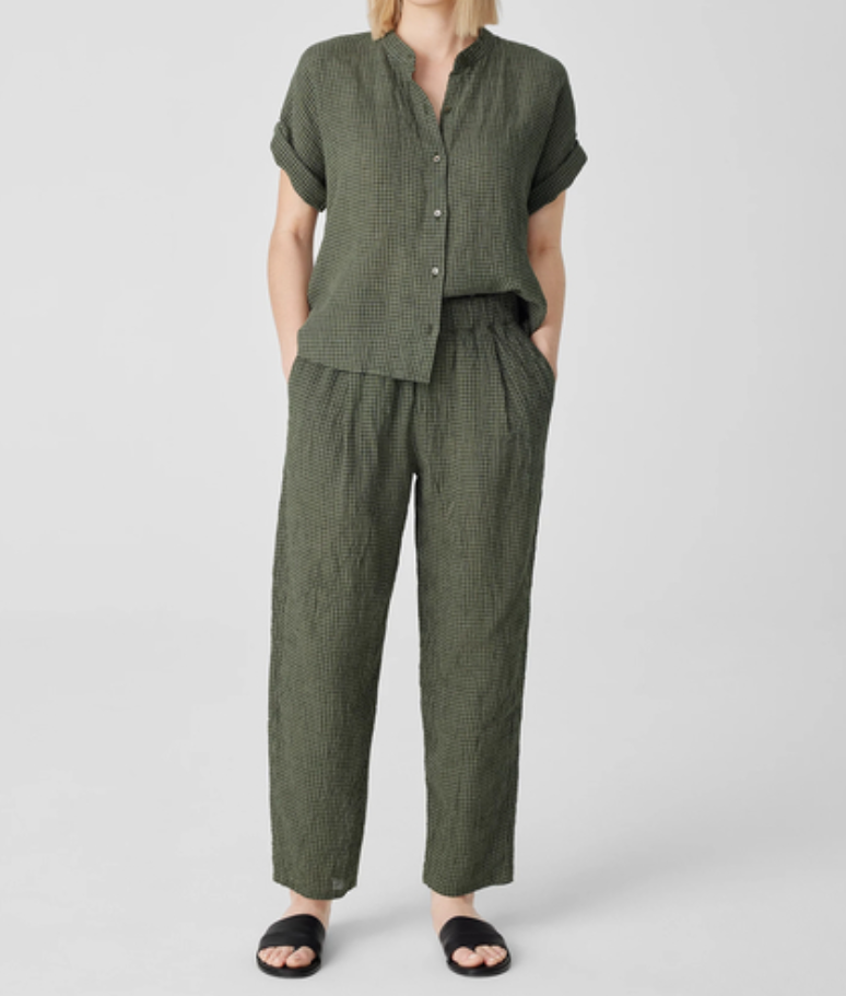 Eileen Fisher Organic Linen Tapered Ankle Pants
